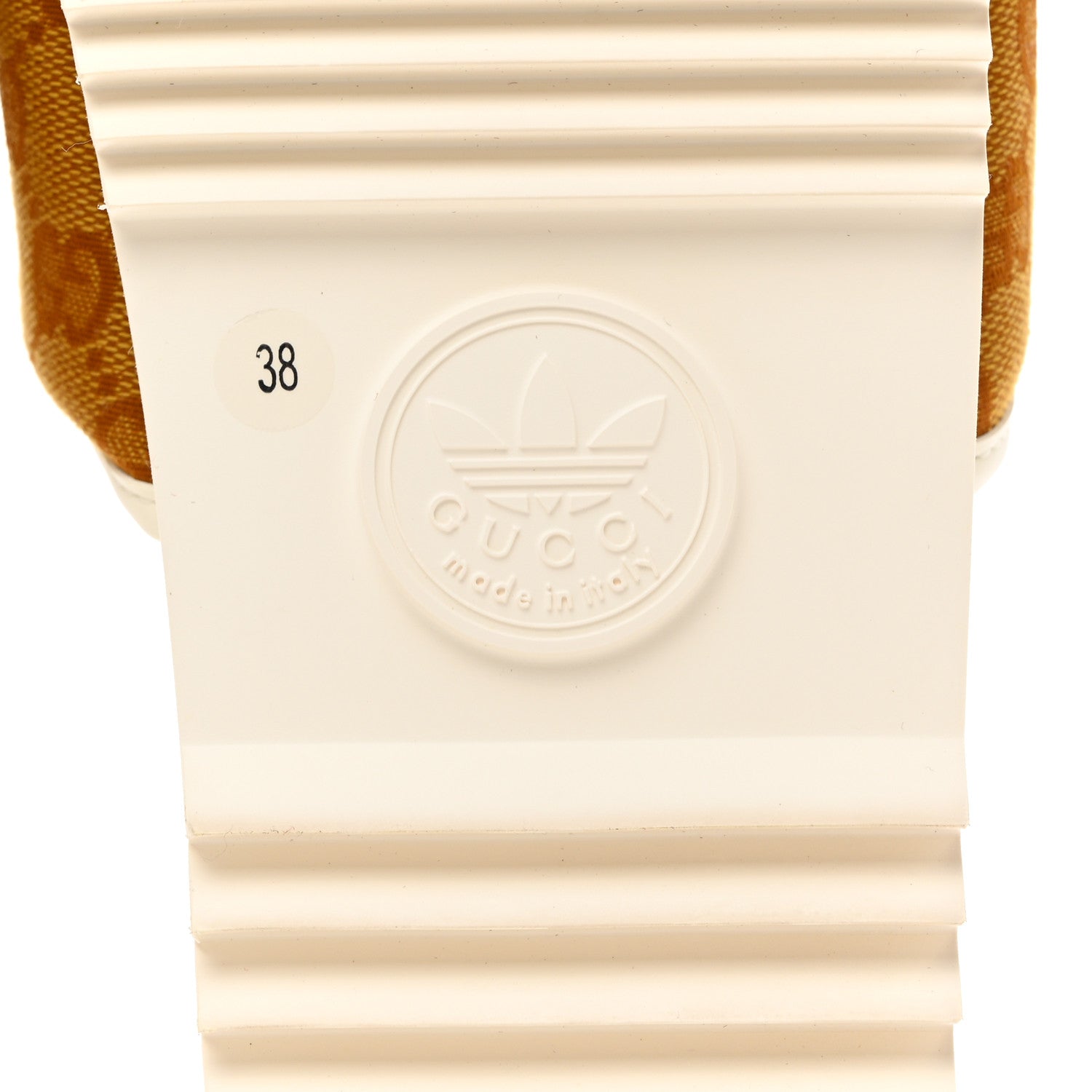 Gucci X ADIDAS Vintage GG Monogram Platform Sandals 38 Mid Natural Nut Off White 7 of 8