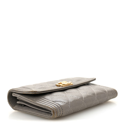 Chanel Caviar Quilted Medium Boy Flap Wallet Grey 4 of 11