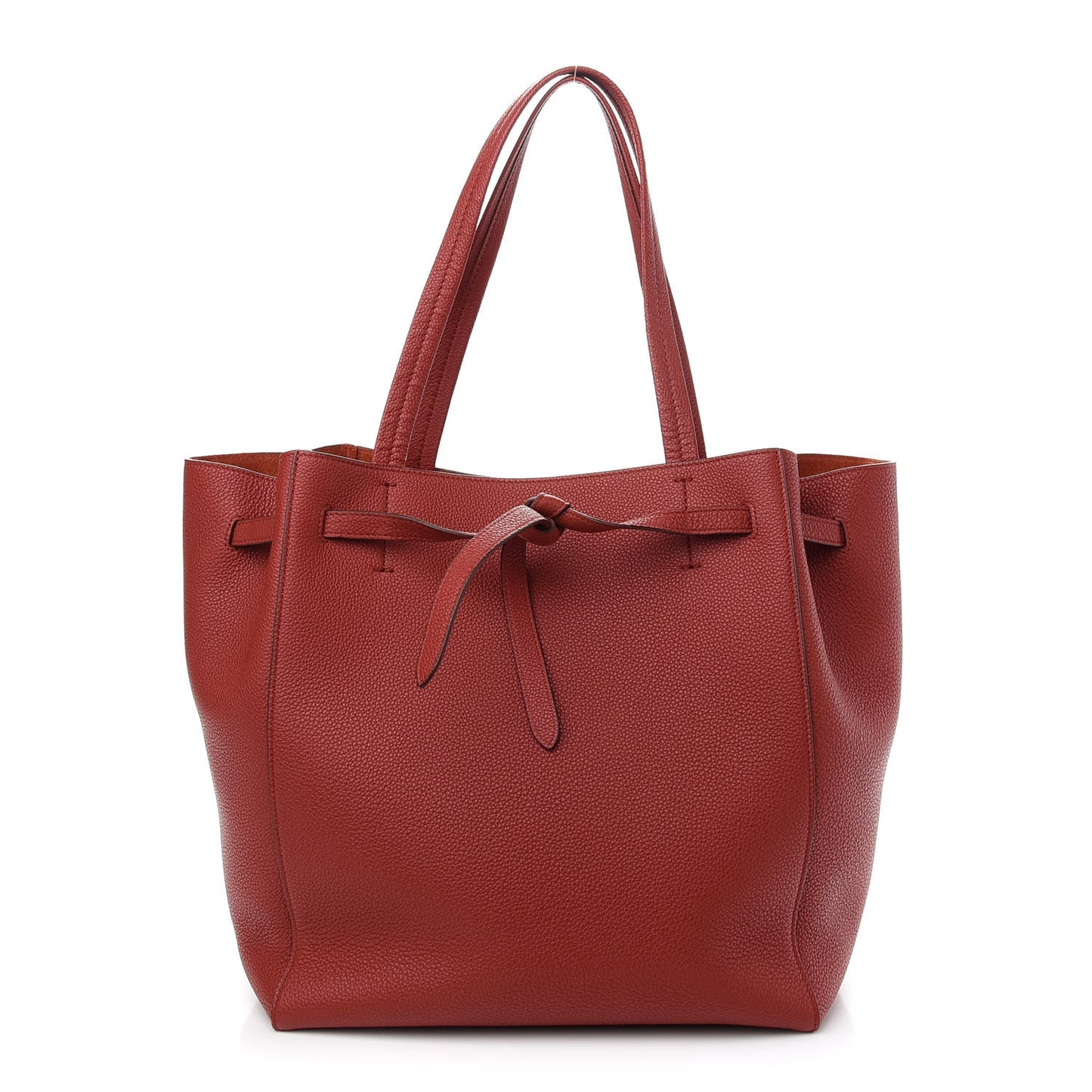 Soft Grained Calfskin Small Belt Cabas Fox Red
