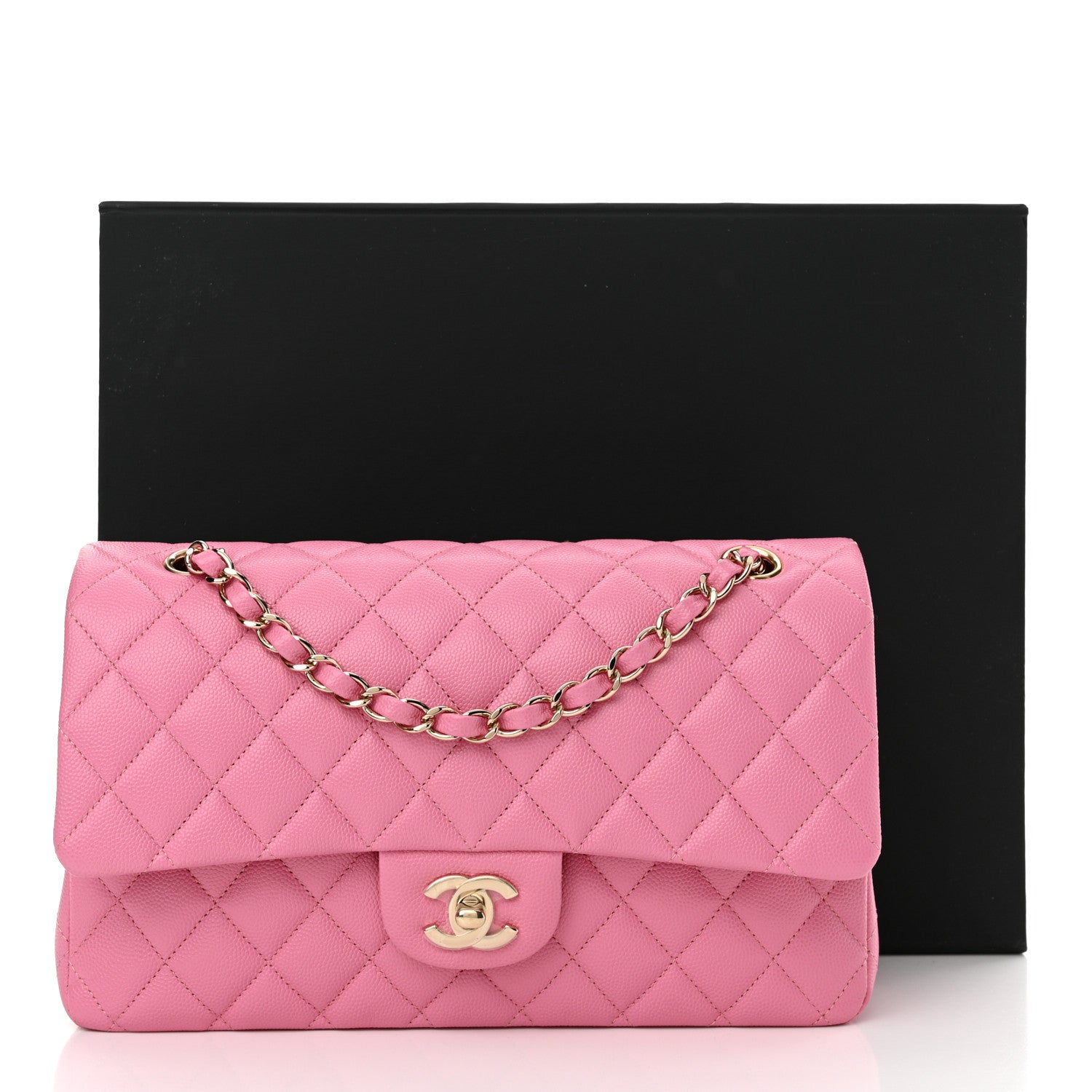 Chanel Caviar Quilted Medium Double Flap Pink 11 of 11