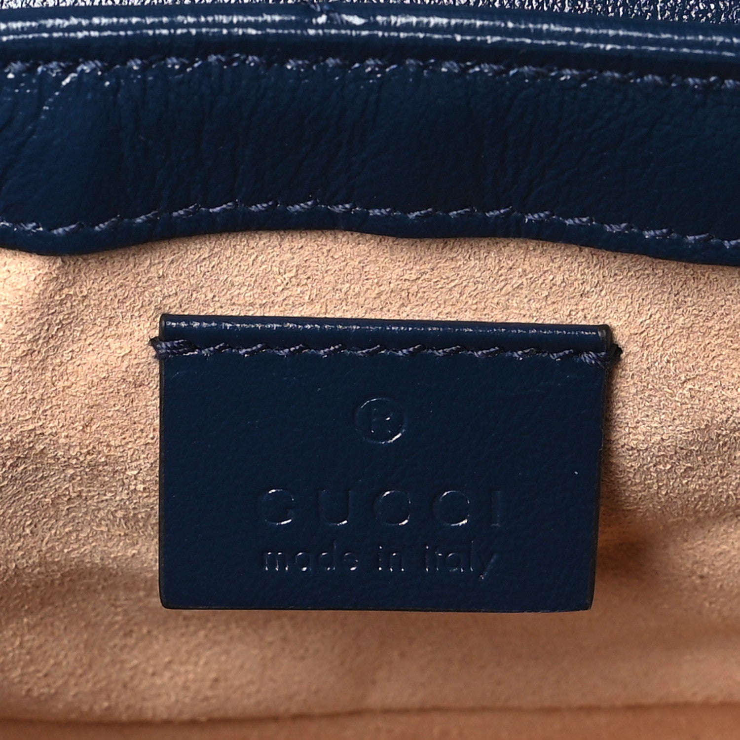 Gucci Vintage Effect Calfskin Matelasse Diagonal Super Mini Torchon GG Marmont Shoulder Bag Blue Agata Mystic White 6 of 10