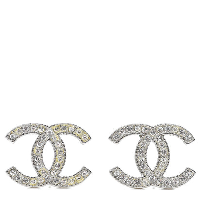 Chanel Crystal CC Earrings Silver 1 of 6