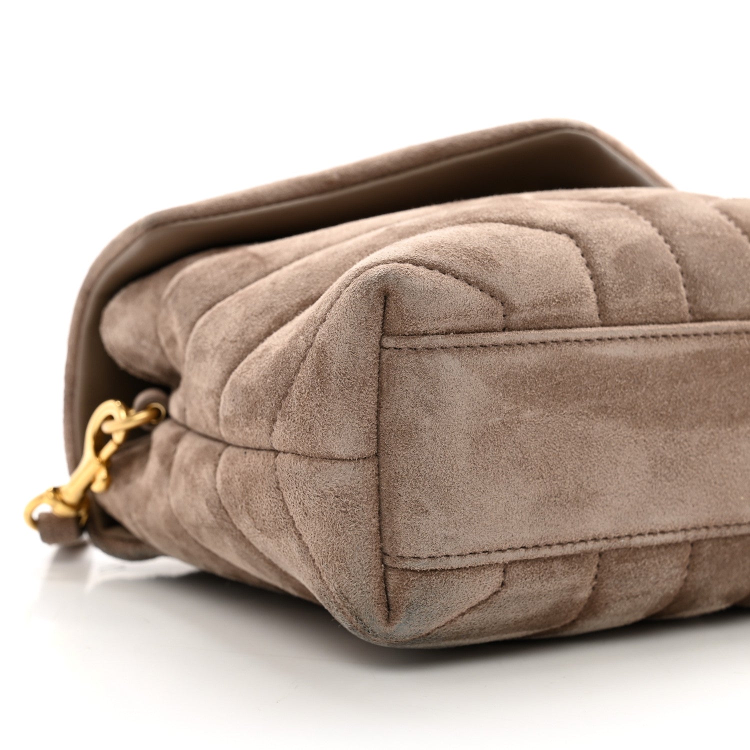 Saint Laurent Suede Toy Loulou Shoulder Bag Taupe 9 of 11