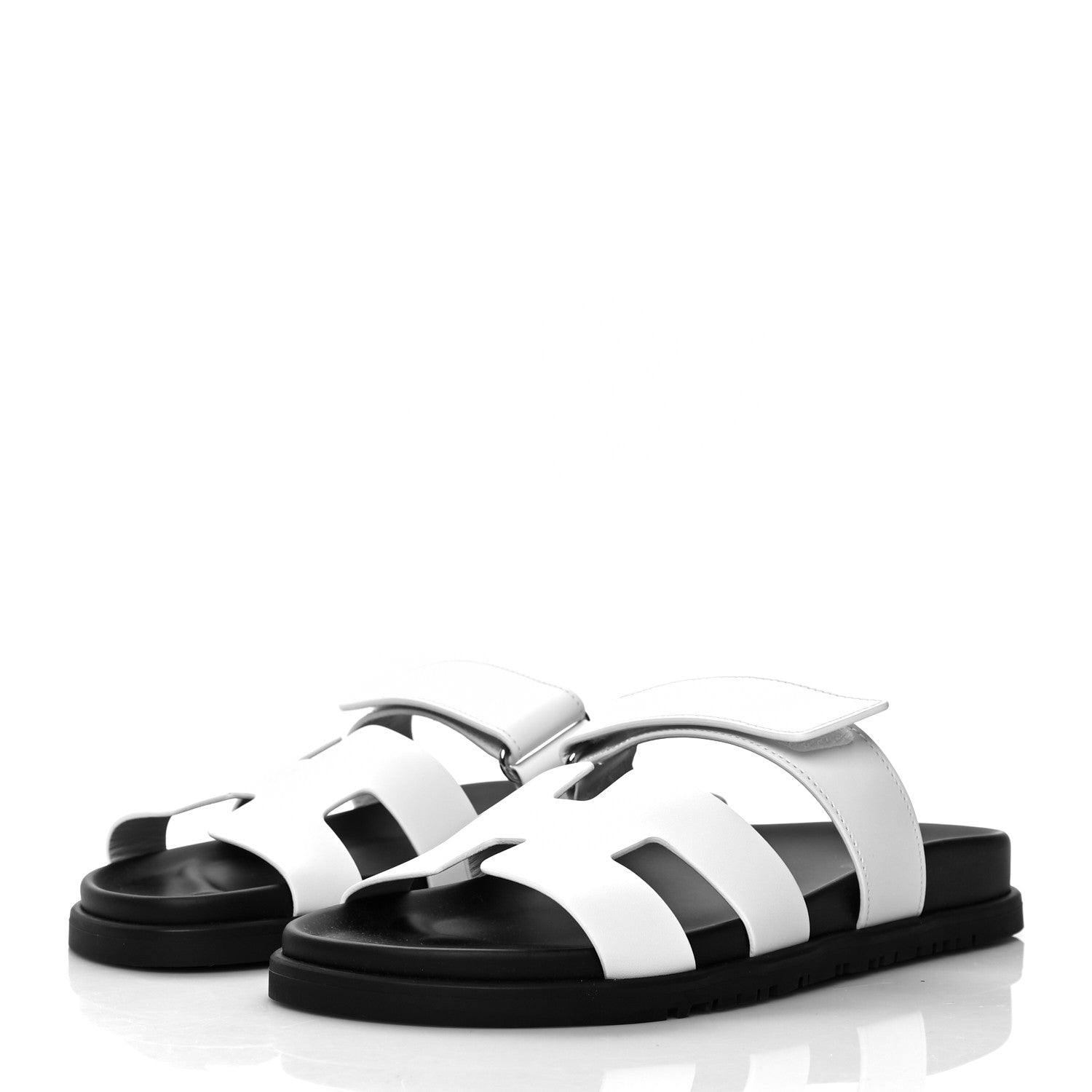Hermes Calfskin Womens Chypre Sandals 38.5 White 3 of 8