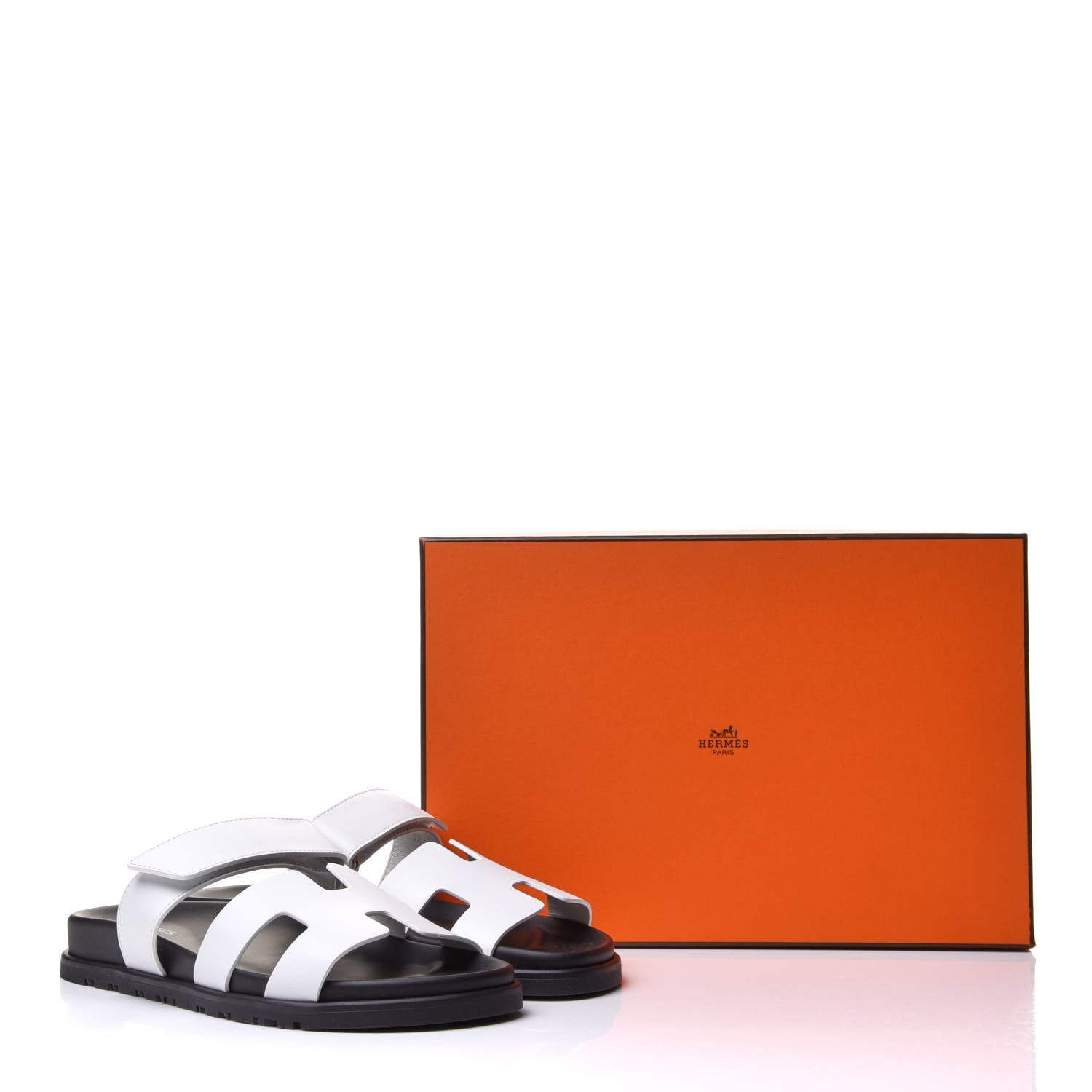 Hermes Calfskin Womens Chypre Sandals 38 White 11 of 11
