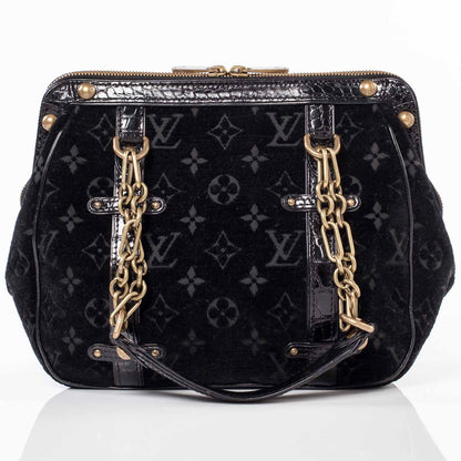 Louis Vuitton Gracie PM Monogram Black Velours Alligator VIP 4 of 10
