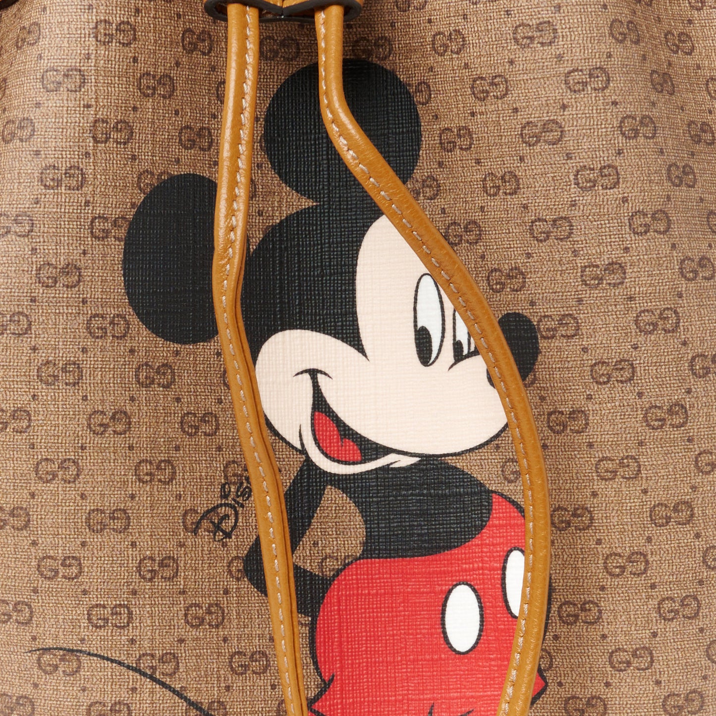 X DISNEY Mini Vintage GG Supreme Monogram Bucket Bag Beige Vintage Sun Oil