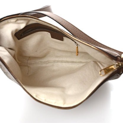 Gucci GG Supreme Monogram Textured Dollar Calfskin Web Small Ophidia Half Moon Hobo Beige Ebony New Acero 5 of 9