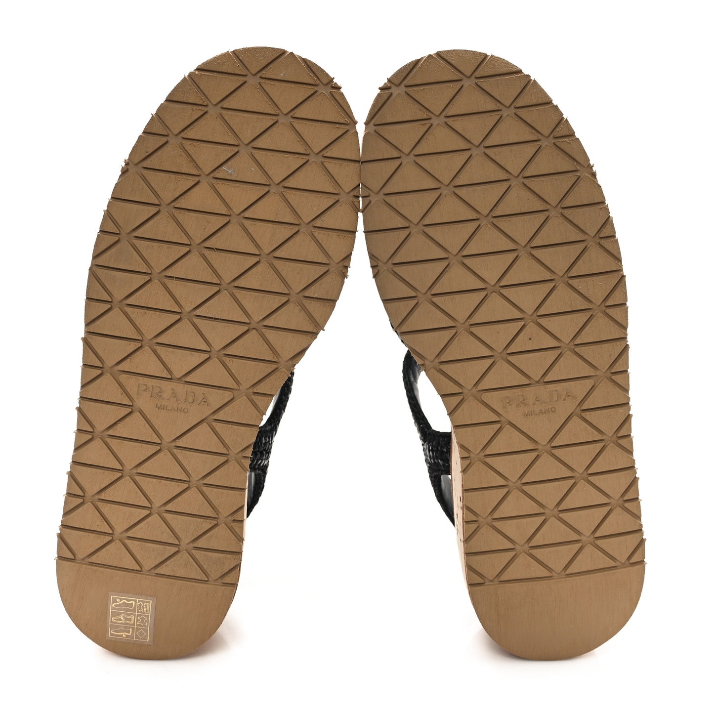 Raffia Cork Metal Triangle Logo Crochet Fisherman Platform 75mm Sandals 39 Black