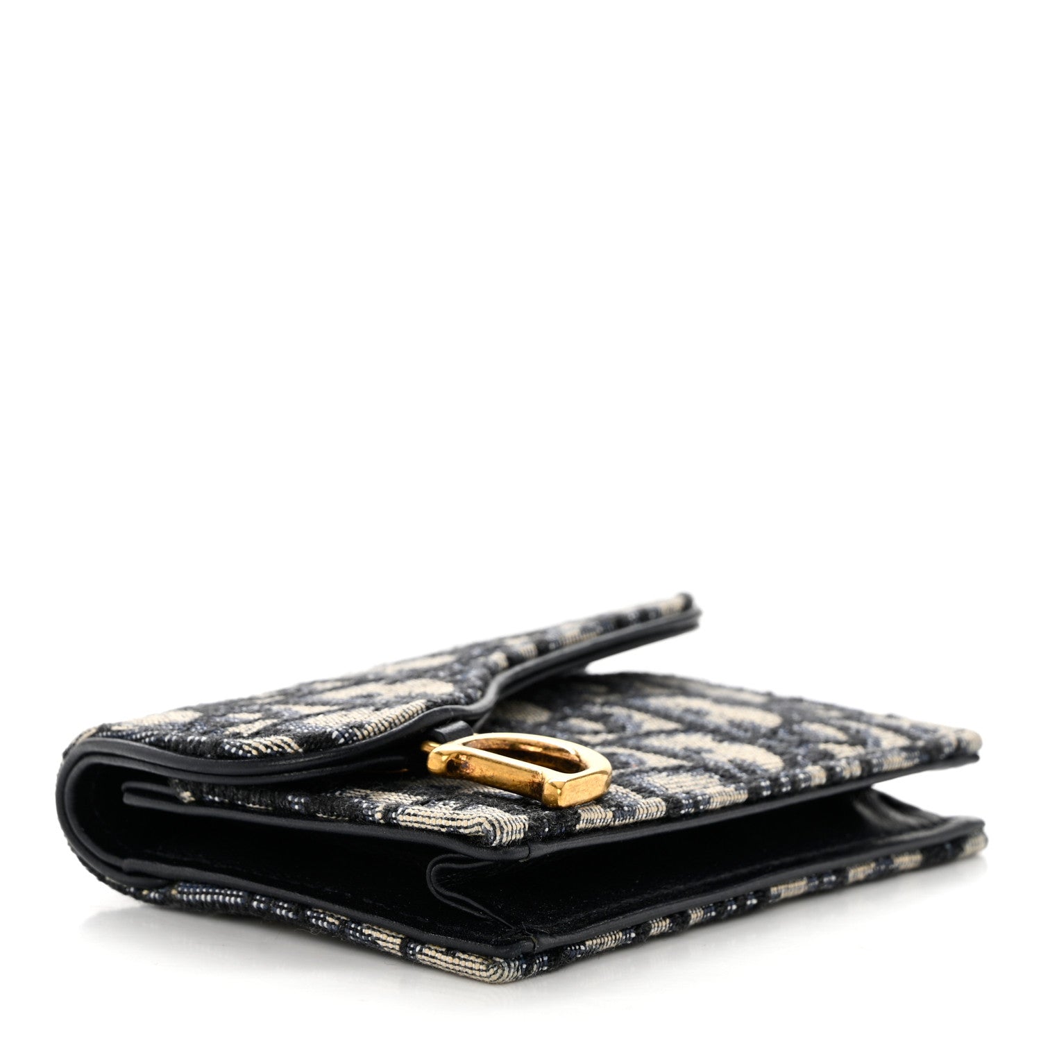 Christian Dior Oblique Saddle Card Holder Blue 4 of 9