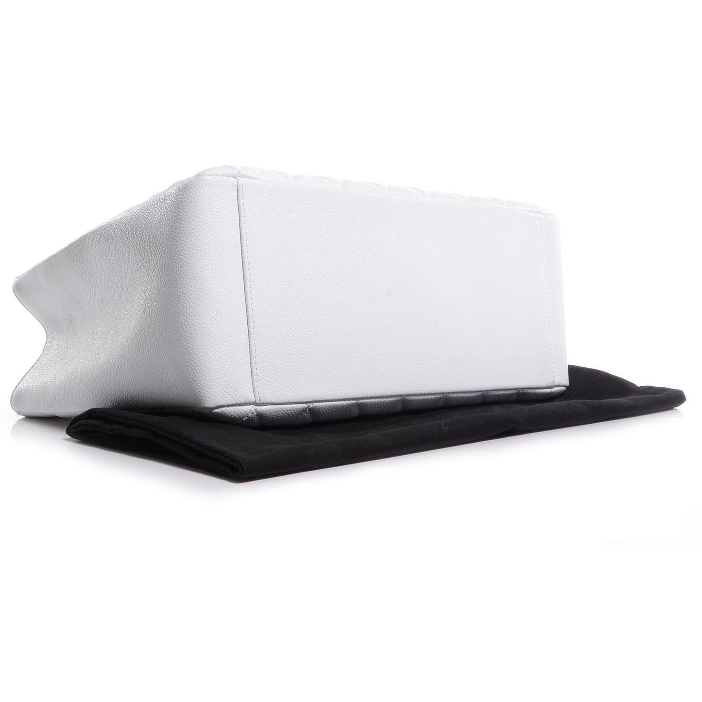 Caviar Quilted Grand Shopping Tote GST White