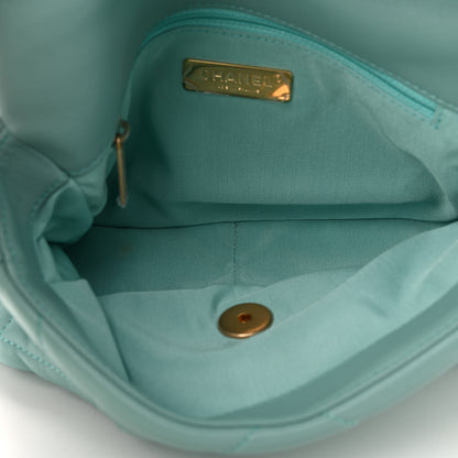 Chanel Goatskin Quilted Medium Chanel 19 Flap Light Blue 4 of 8