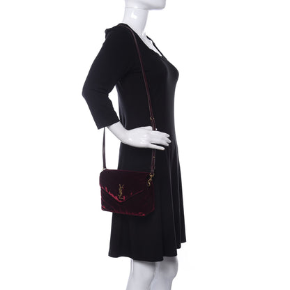 Saint Laurent Velvet Y Quilted Monogram Toy Loulou Crossbody Bag French Burgundy 2 of 12