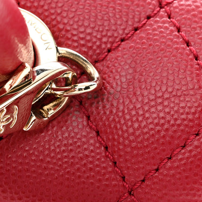 Chanel Caviar Quilted Mini Coco Handle Flap Dark Pink 12 of 14