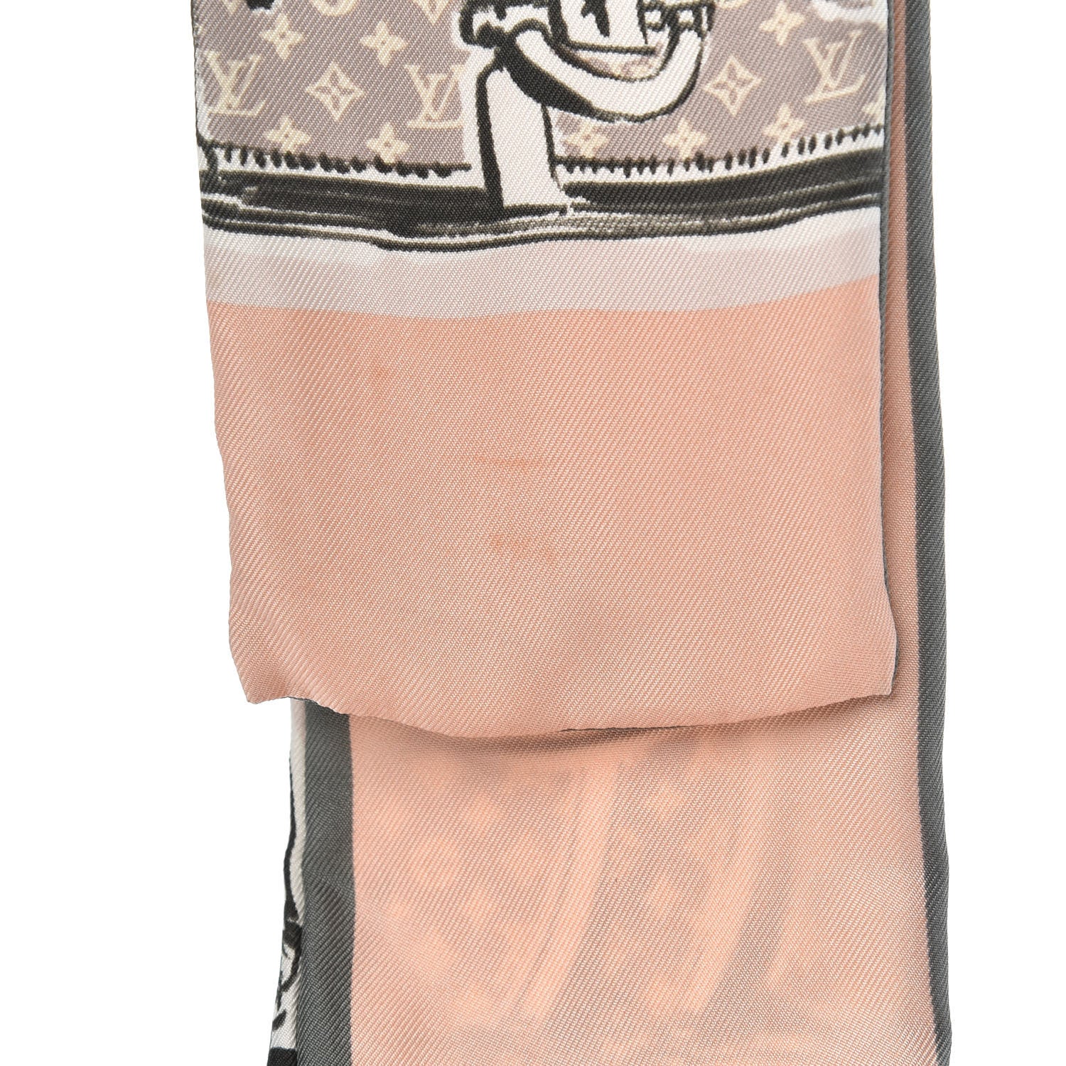 Louis Vuitton Silk Monogram Trunks Bandeau Rose Poudre 2 of 4