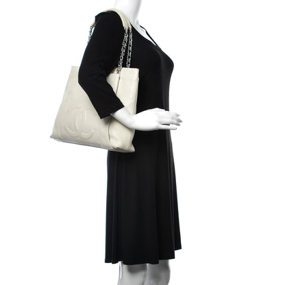 Chanel Caviar Large CC Tuck Tote Ivory 2 of 11