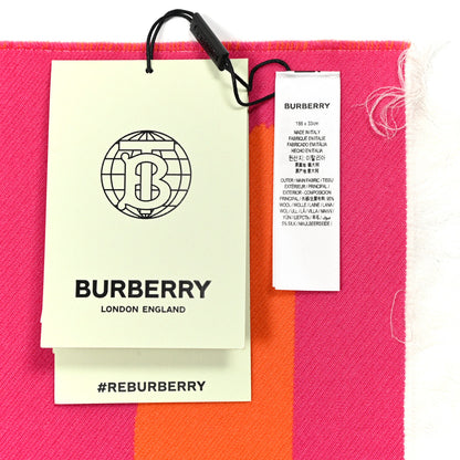 Burberry Wool Silk Love Logo Football Scarf Orange 4 of 4