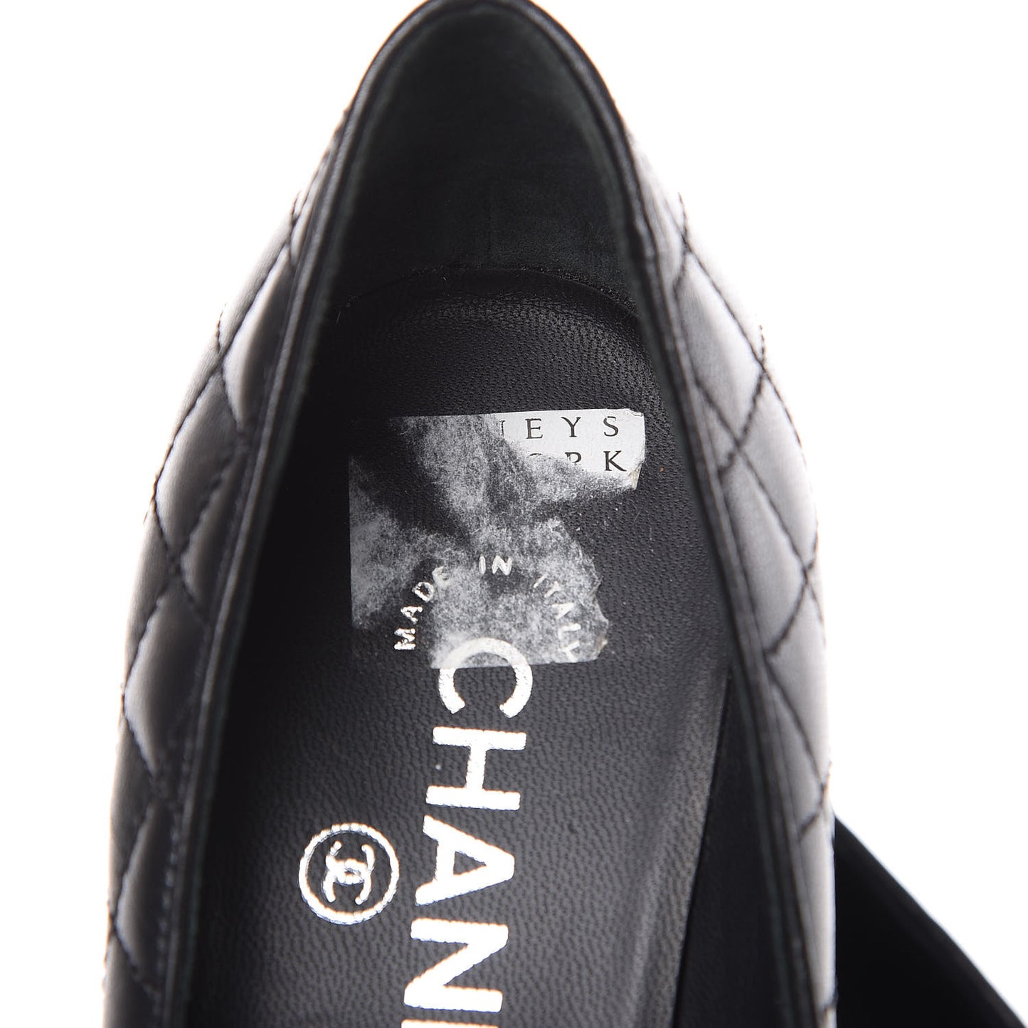 Lambskin Quilted Cap Toe Pumps 37 Black