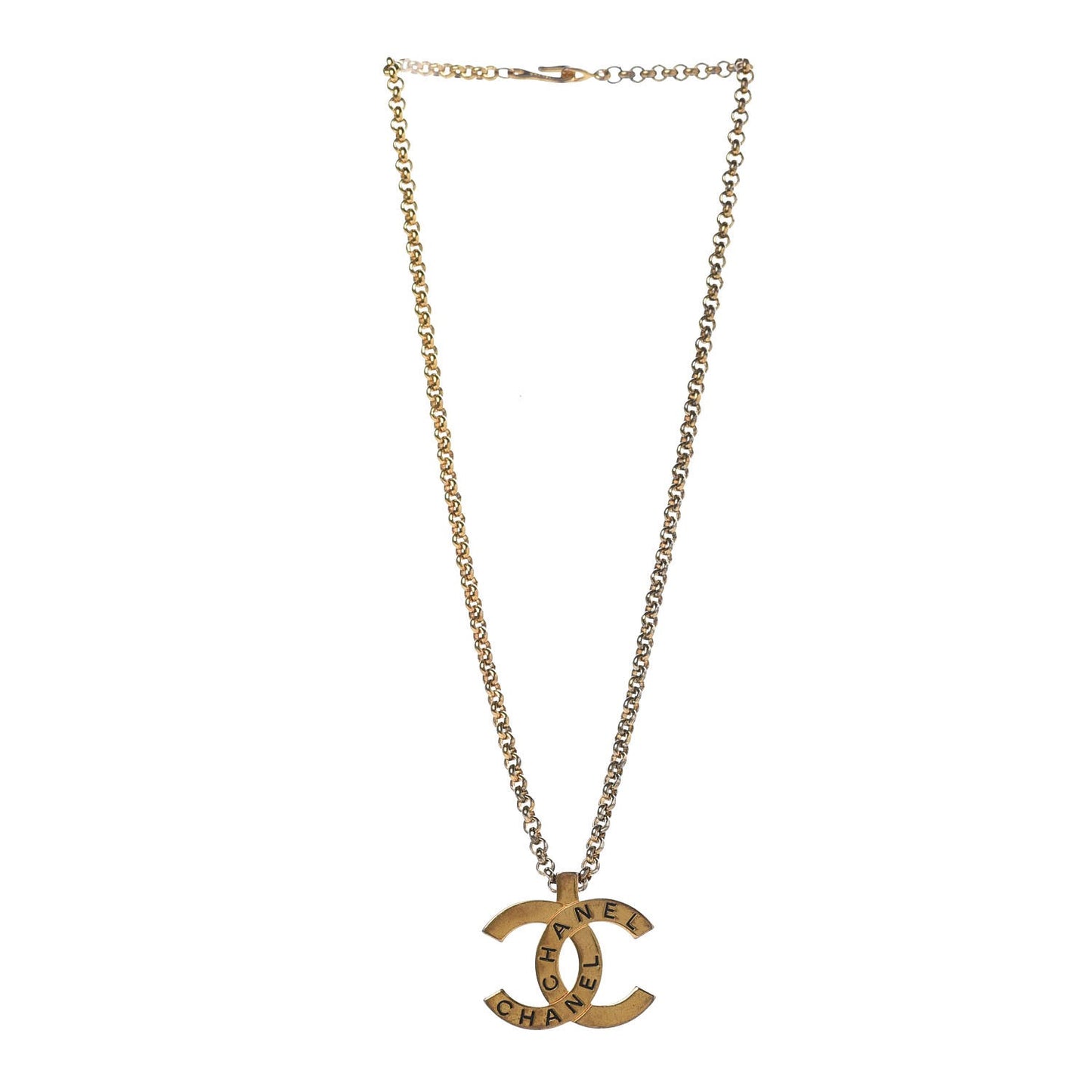 CC Chain Pendant Necklace Gold