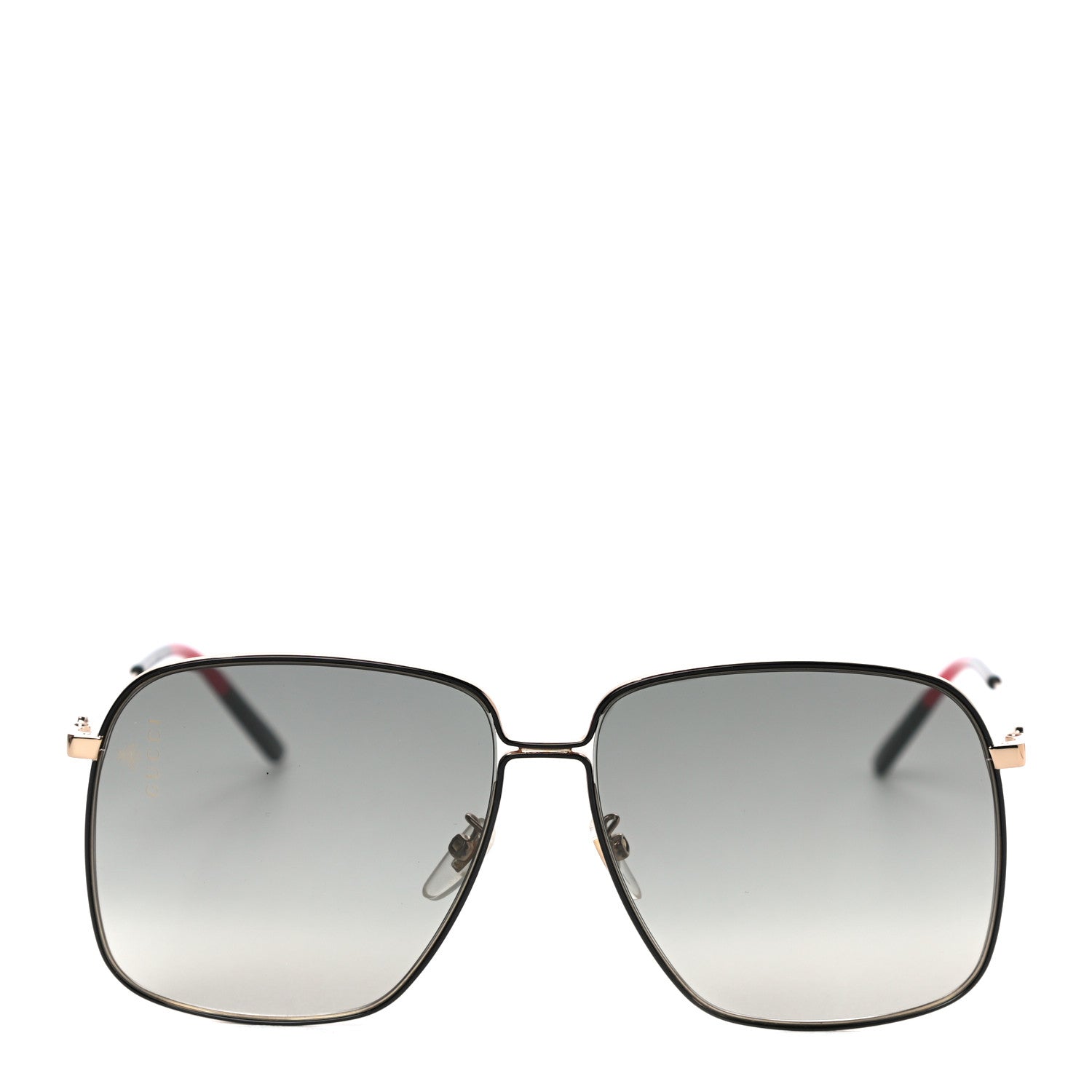 Gucci Web Rectangular Frame Interlocking G Sunglasses GG0394S Green Red 4 of 8