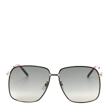 Gucci Web Rectangular Frame Interlocking G Sunglasses GG0394S Green Red 4 of 8