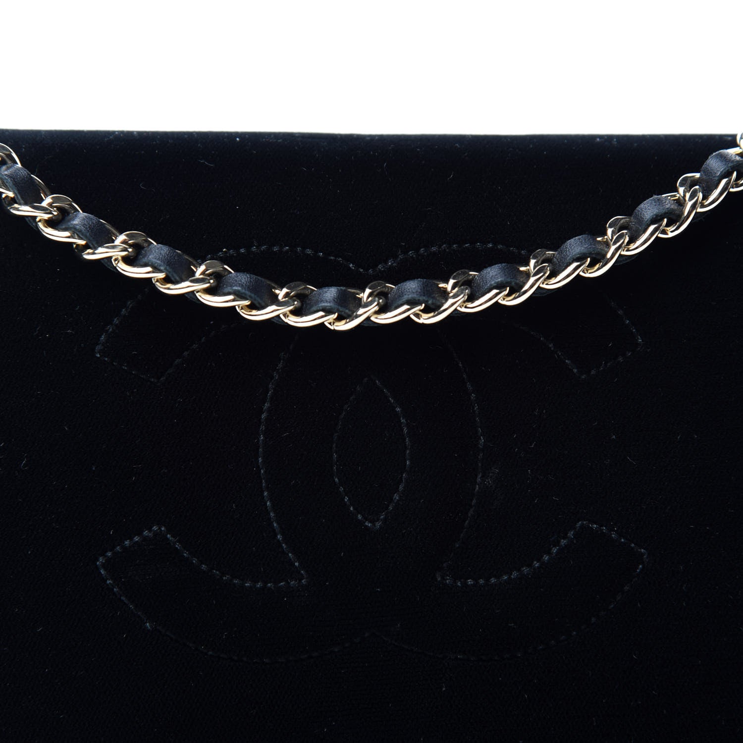 Chanel Velvet Timeless CC Wallet On Chain WOC Black 11 of 11