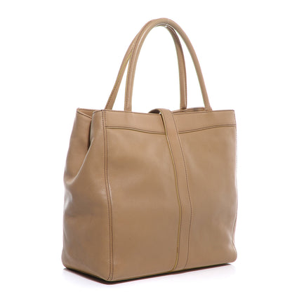 Chanel Leather Shopper Tote Beige 3 of 10