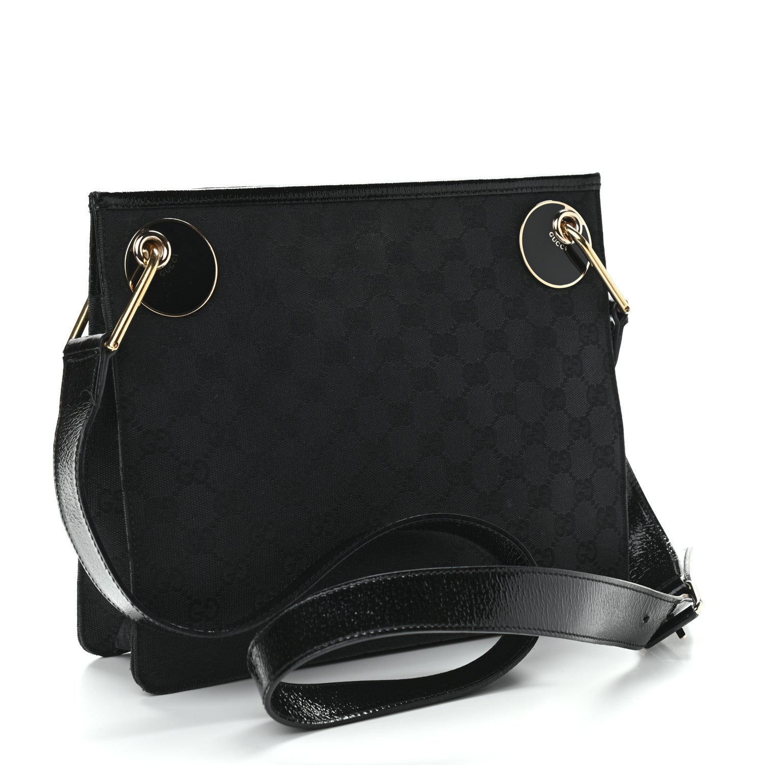 Gucci Monogram Eclipse Messenger Bag Black 2 of 9