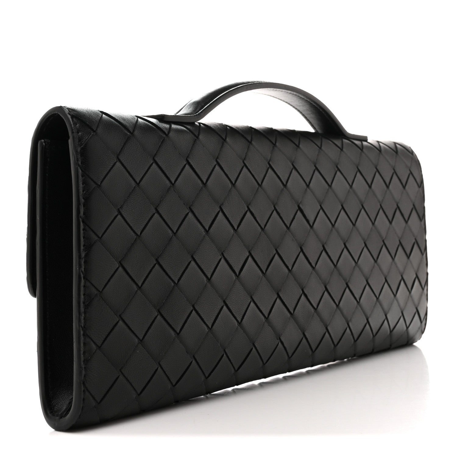 Bottega Veneta Nappa Intrecciato Long Andiamo Top Handle Clutch Black 3 of 9