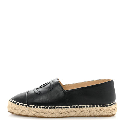 Chanel Lambskin CC Espadrilles 36 Black 1 of 11