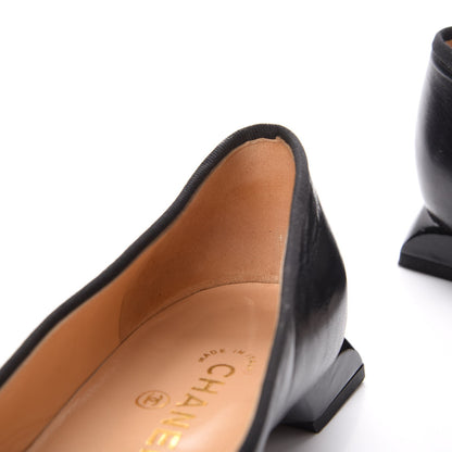 Chanel Lambskin Patent CC Cap Toe Ballerina Flats 42 Black 8 of 11