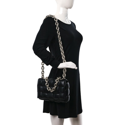 Bottega Veneta Lambskin Maxi Intreccio Padded Chain Cassette Crossbody Bag Black 2 of 8