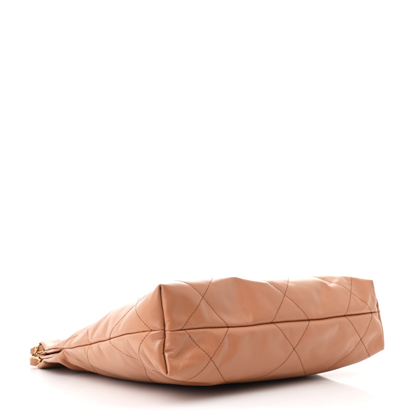 Shiny Calfskin Quilted Small Chanel 22 Beige