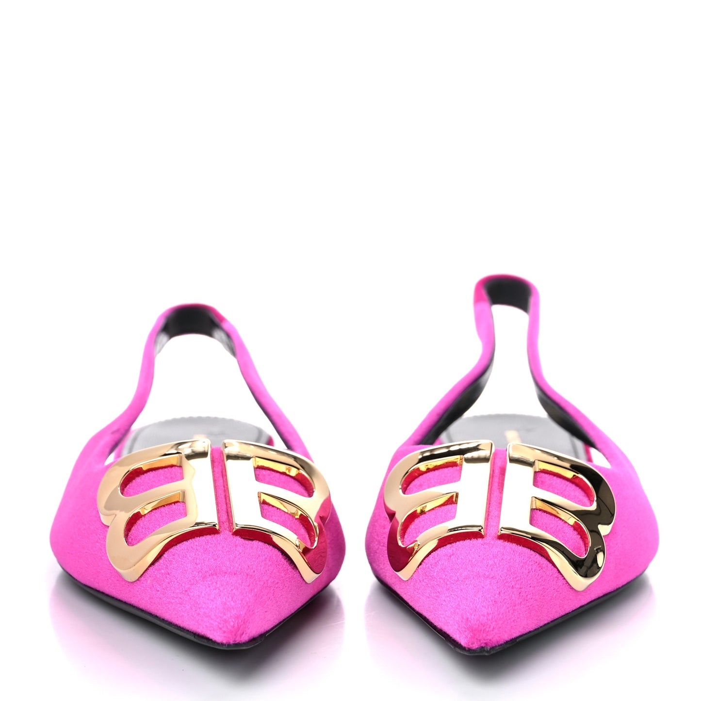 Velvet BB Knife Pointy Toe Slingback Flats 36 Pink