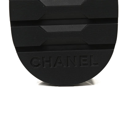 Chanel Shiny Lambskin Quilted Lace Up Combat Boots 37 Black 8 of 12
