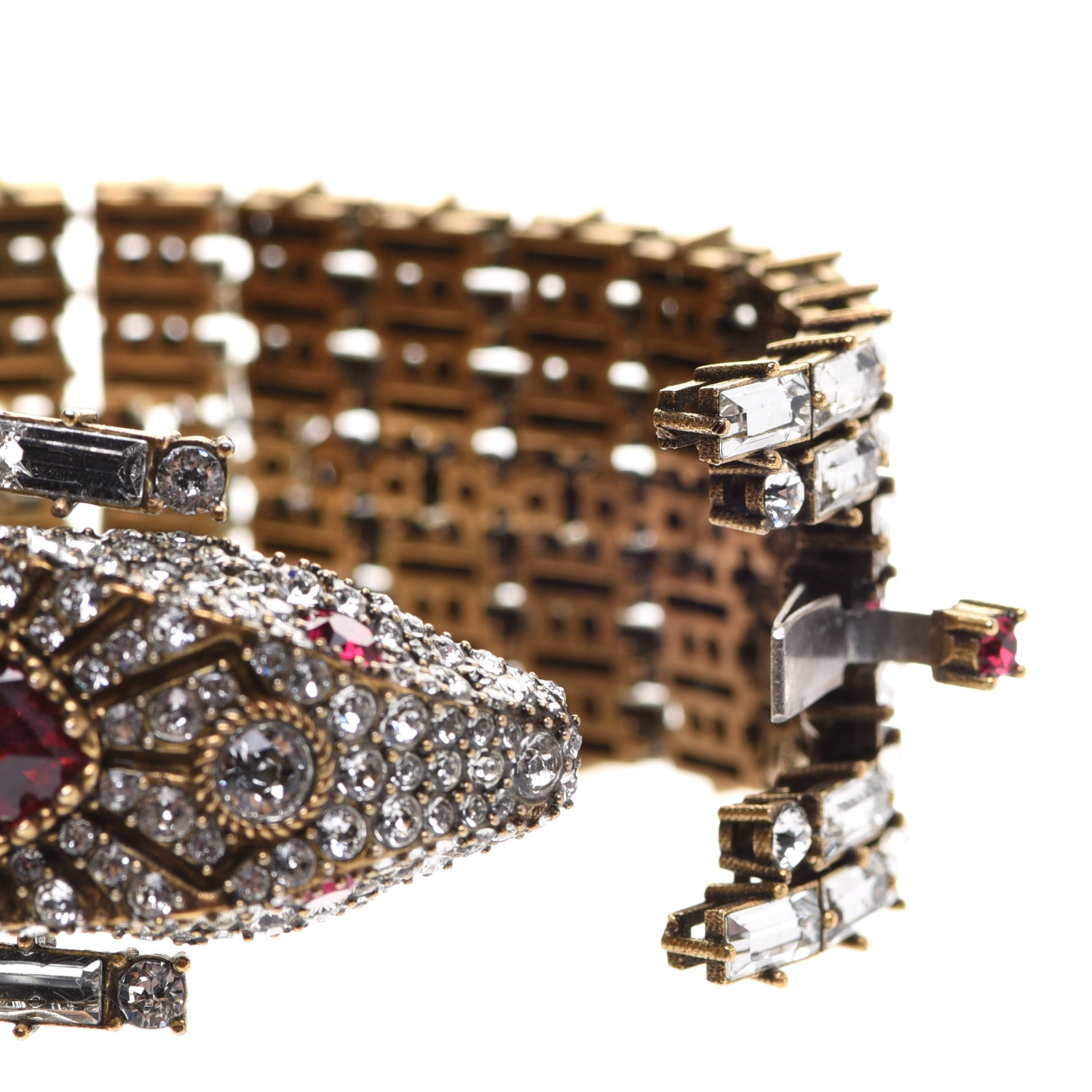 Gucci Crystals Snake Bracelet White Red 5 of 6
