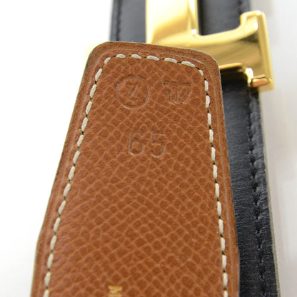 Hermes Box Courchevel Reversible Belt Strap Black Gold 65 3 of 6