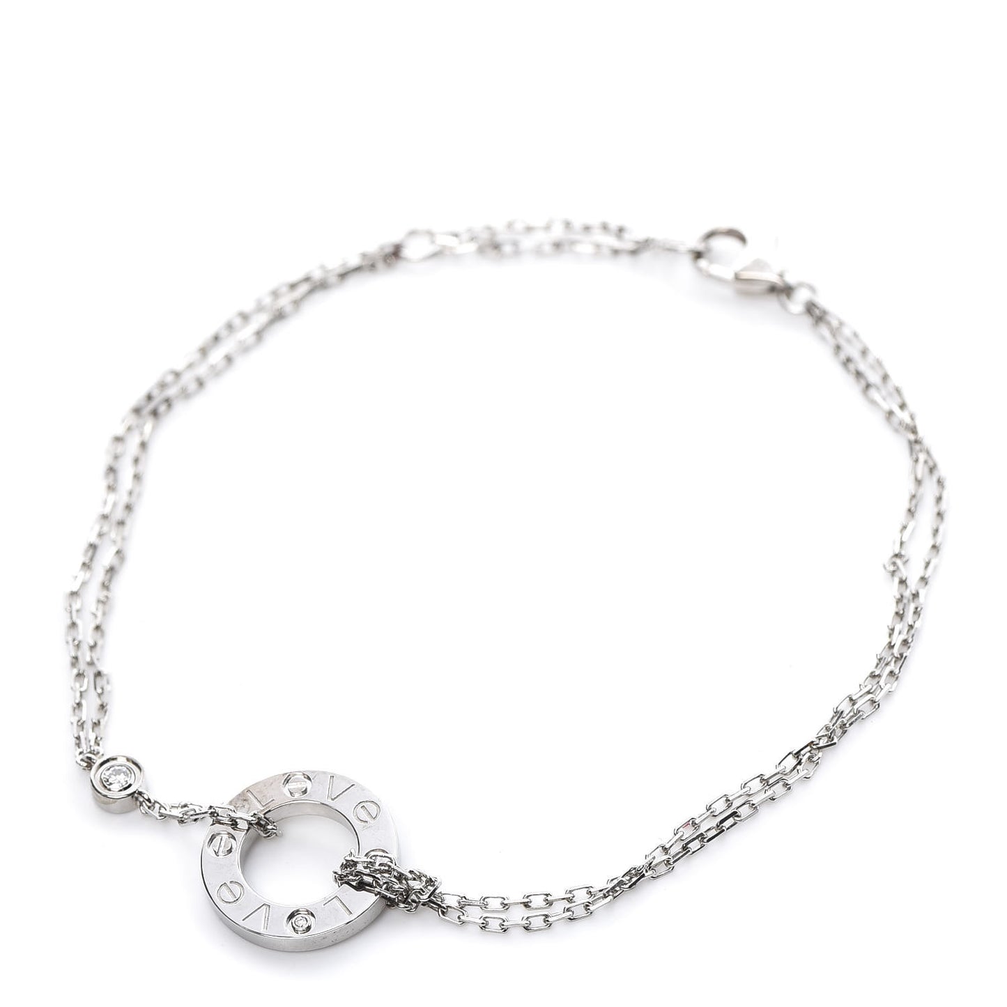 18K White Gold Diamond LOVE Bracelet
