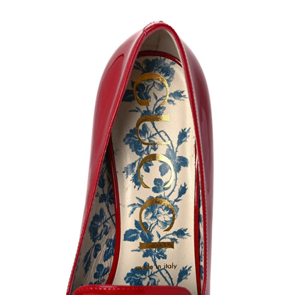 Gucci Vernice GG Victoire 55mm Loafer Pumps 36 Hibiscus Red 7 of 9
