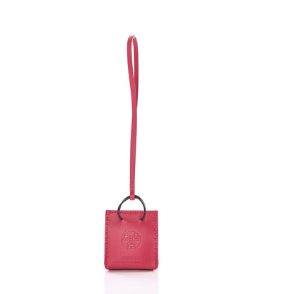 Hermes Milo Lambskin Swift Shopping Bag Charm Rose Mexico 2 of 8
