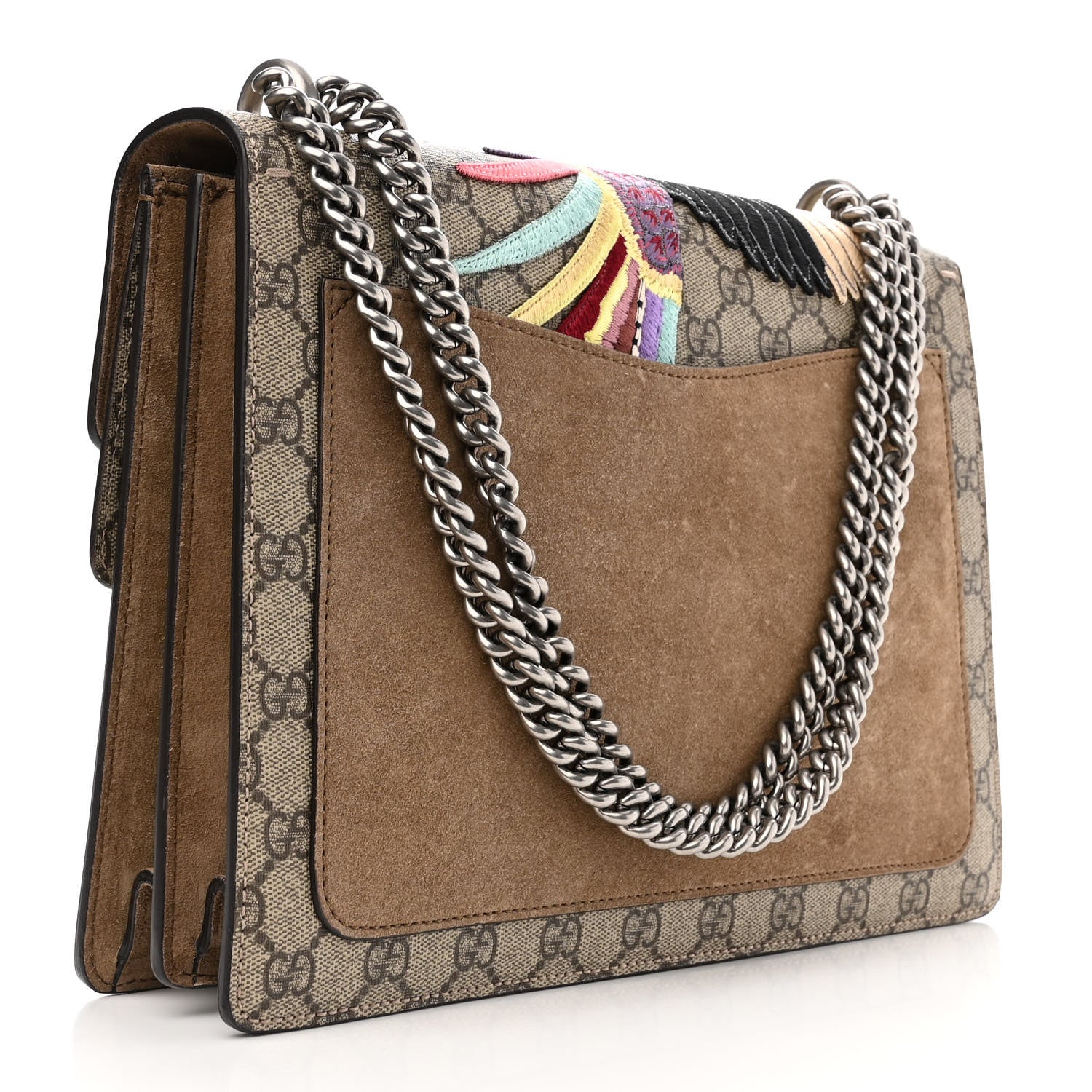 Gucci GG Supreme Monogram Embroidered Medium Dionysus Shoulder Bag Taupe 3 of 15