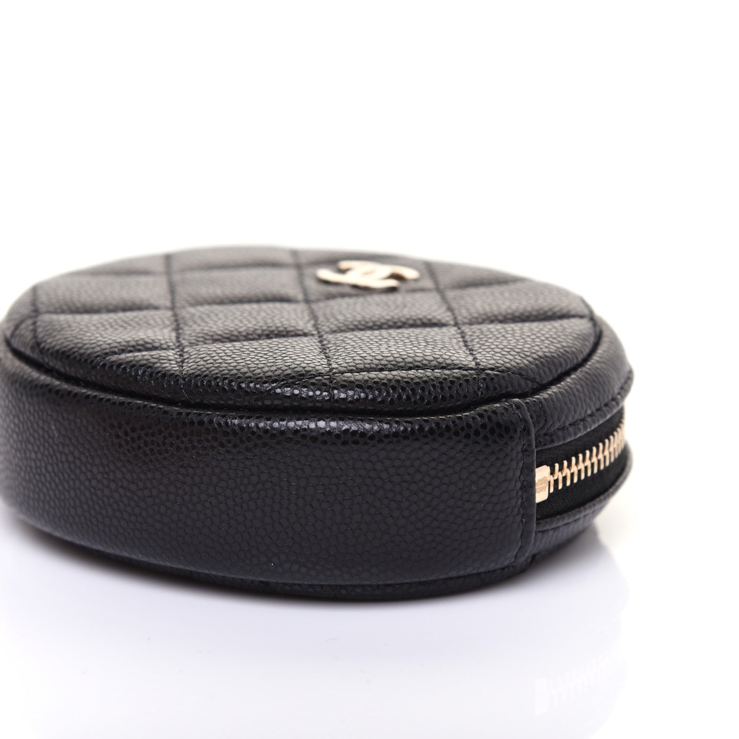 Caviar Quilted Zip Around Classic Coin Purse Black