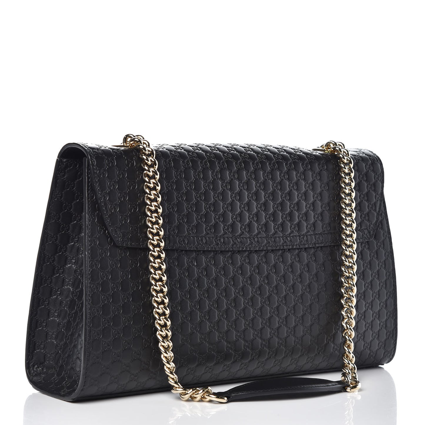 Microguccissima Medium Emily Chain Shoulder Bag Black