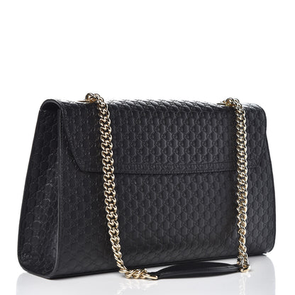 Gucci Microguccissima Medium Emily Chain Shoulder Bag Black 3 of 9