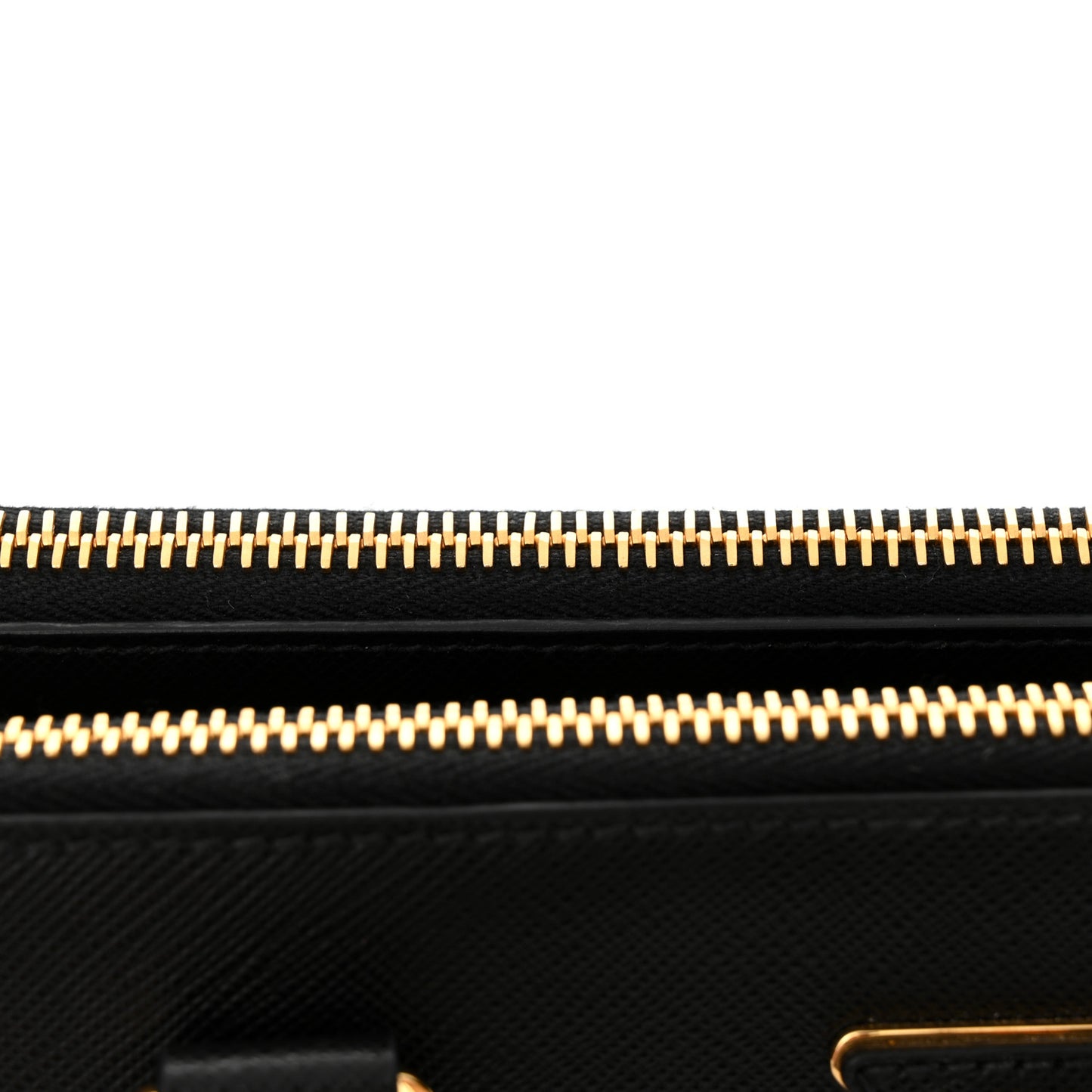 Saffiano Lux Large Galleria Double Zip Tote Black