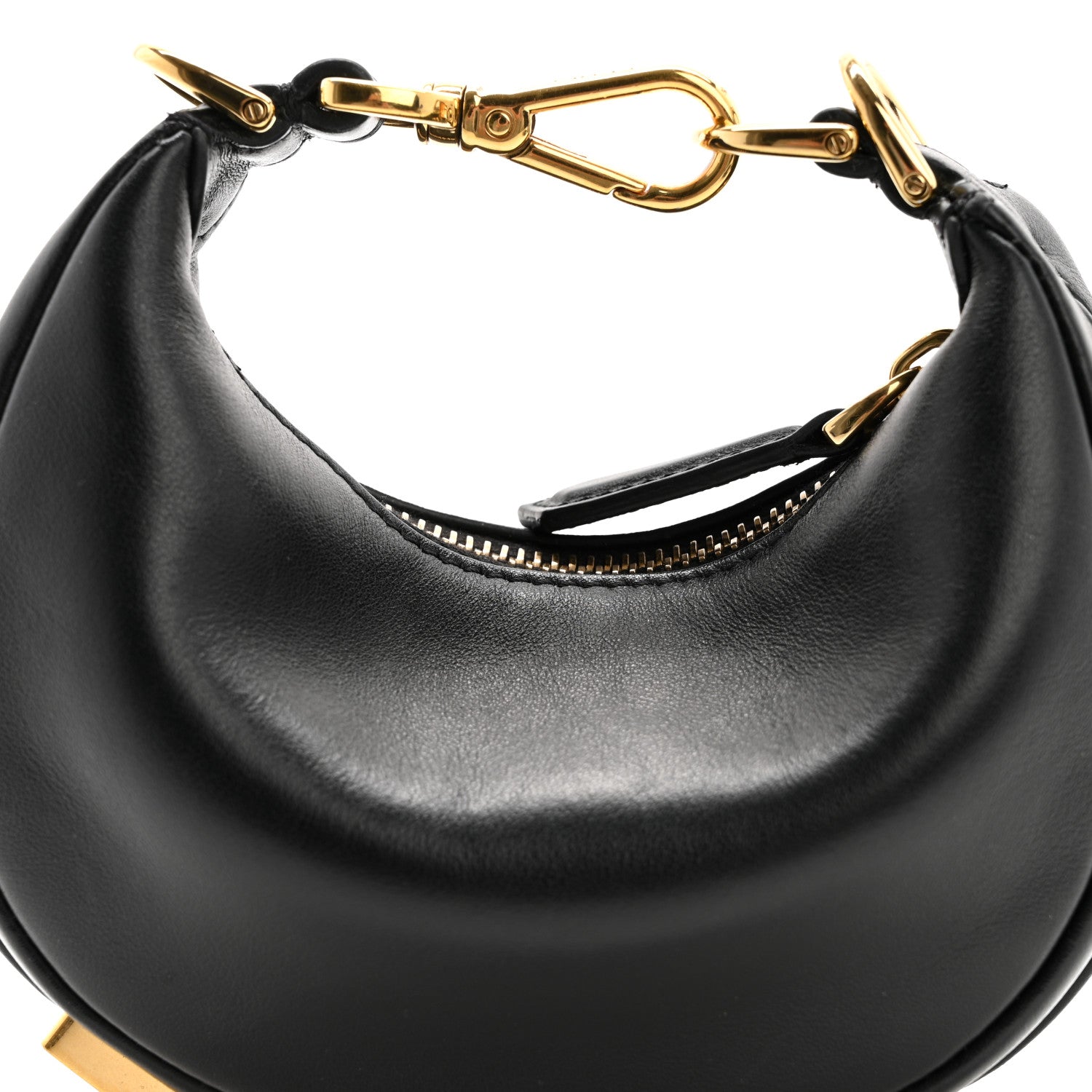 Fendi Vitello Grace Matte Nano Fendigraphy Hobo Charm Black 8 of 13