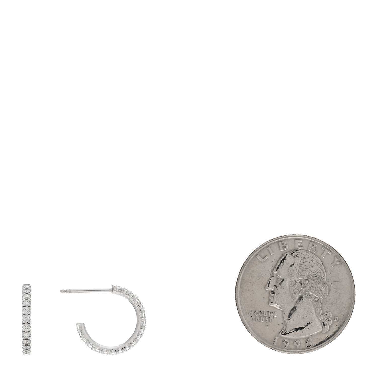 Cartier 18K White Gold Diamond Small Etincelle De Cartier Hoop Earrings 2 of 4