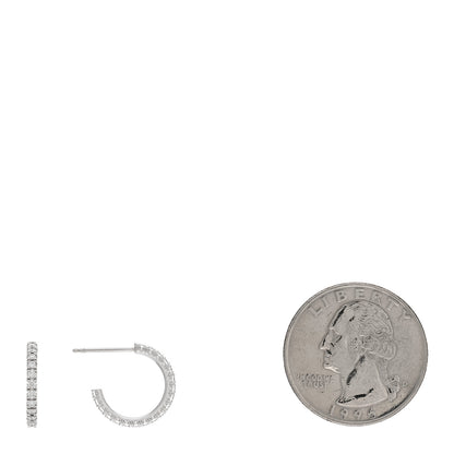 Cartier 18K White Gold Diamond Small Etincelle De Cartier Hoop Earrings 2 of 4