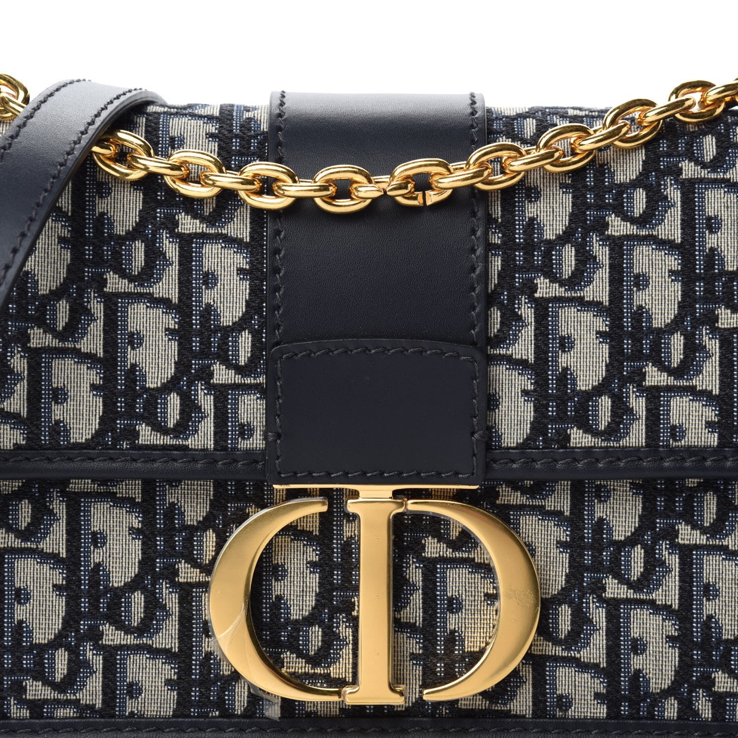 Christian Dior Oblique 30 Montaigne Chain Flap Bag Blue 11 of 12