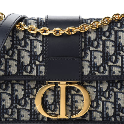 Christian Dior Oblique 30 Montaigne Chain Flap Bag Blue 11 of 12